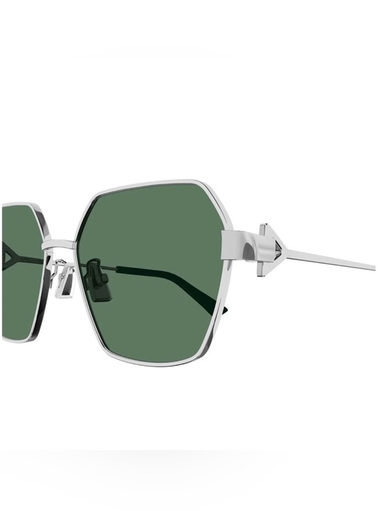 Bottega Veneta New Classic Geometric Sunglasses Green & Silver BV1224S Unisex main image 8